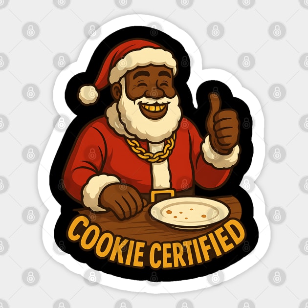 Cookie Certified - Black Santa Sticker by UrbanLifeApparel